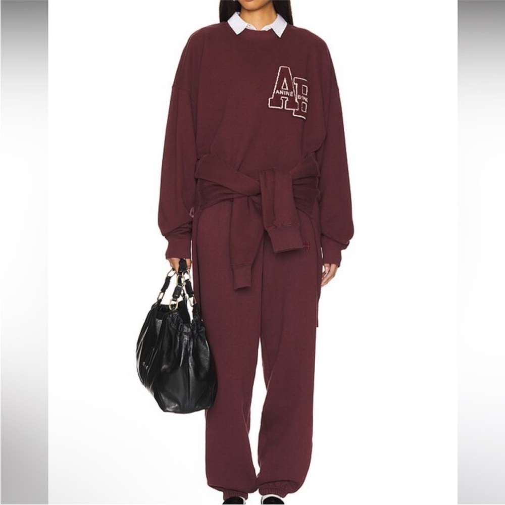 NEW Anine Bing Karter Joggers maroon size XS